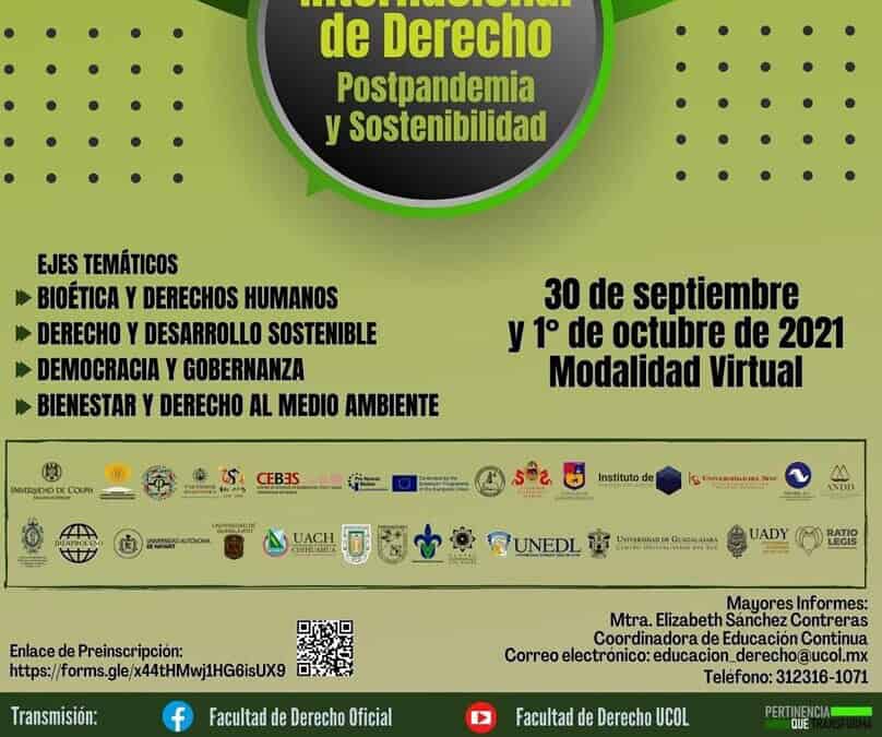 V Congreso Internacional de Derecho “Postpandemia y Sostenibilidad”