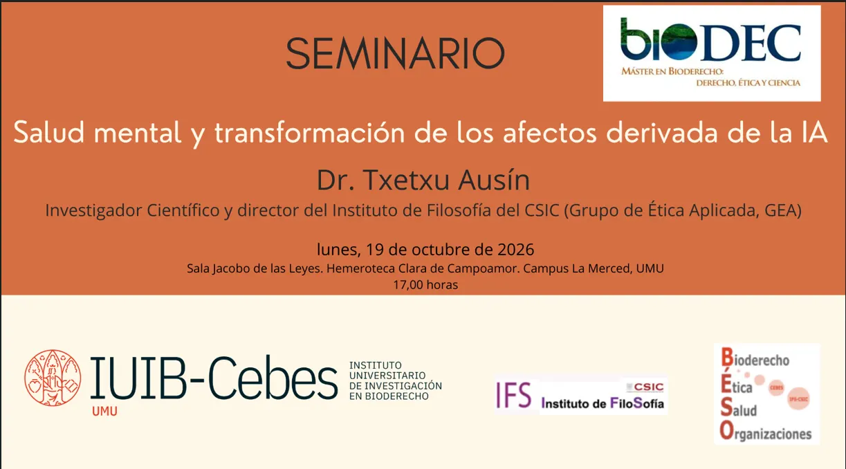 Seminario: Salud mental y transformación de los afectos derivada de la IA